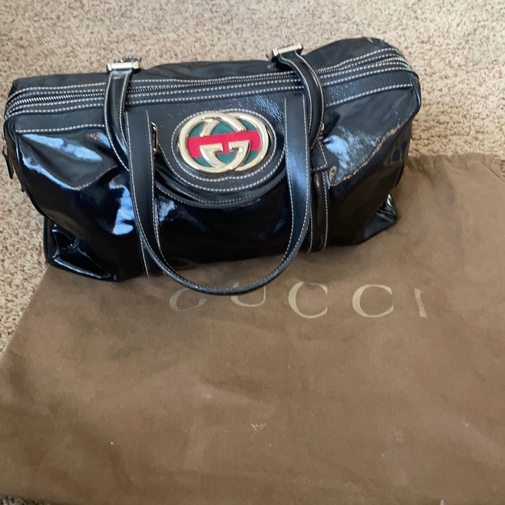 GUCCI,enamel leather authentic
